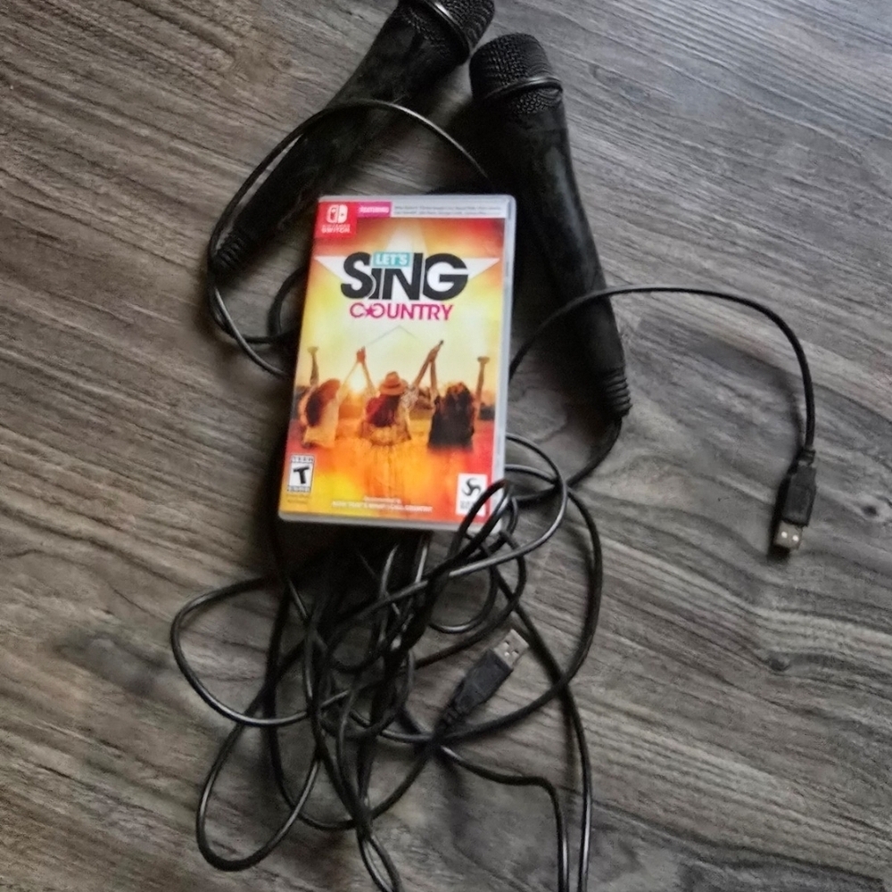 Nintendo Let's Sing Country with Black Microphones